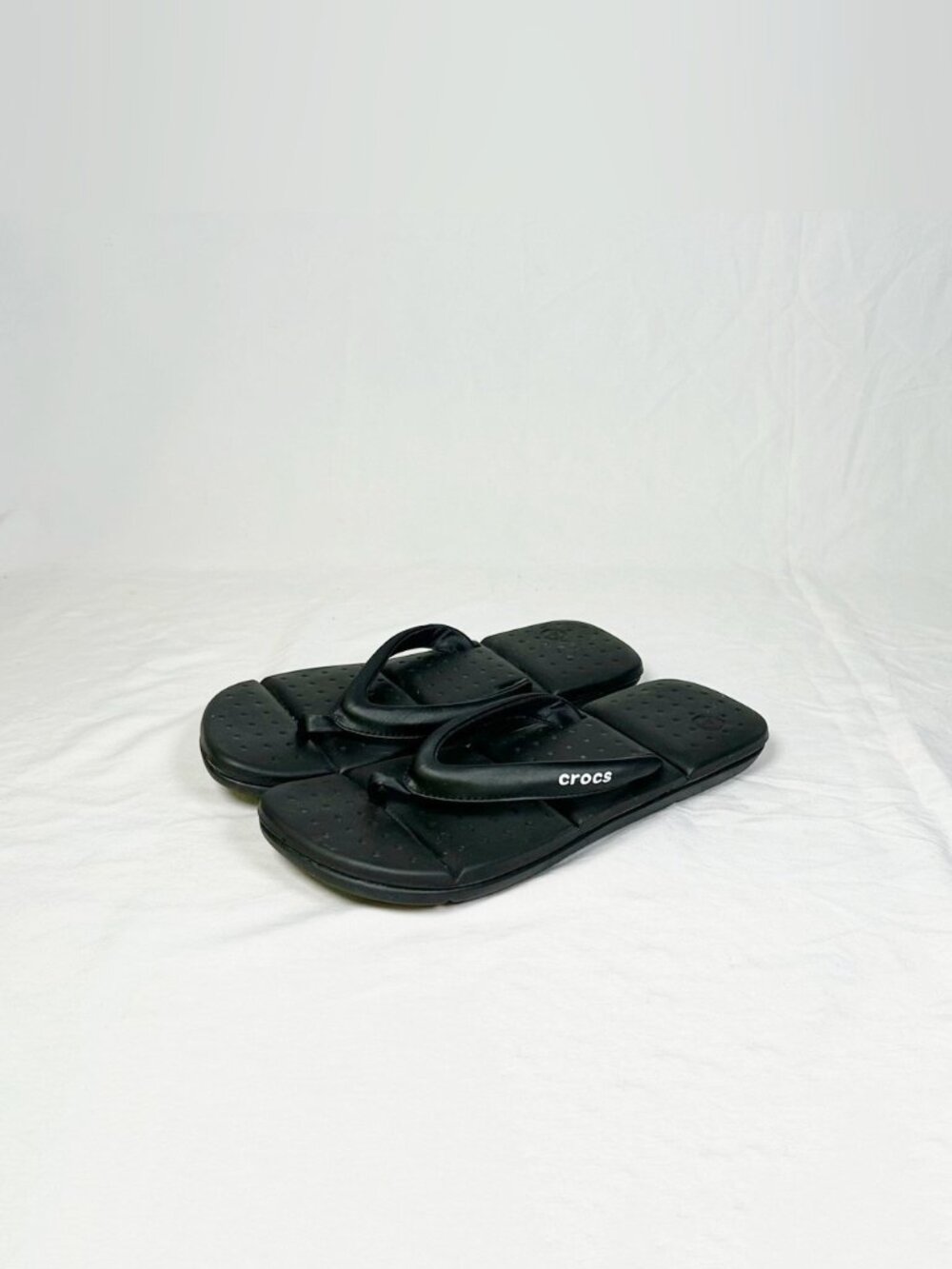 Crocs Womens Black Captiva Cushioned Thongs Flip Flops~9~